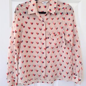 Bar III Heart Pattern Blouse
